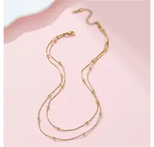 18K Stainless Steel Tarnish-Free Layered Necklace | 40NK9684