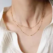18K Stainless Steel Tarnish-Free Layered Necklace | 40NK9684