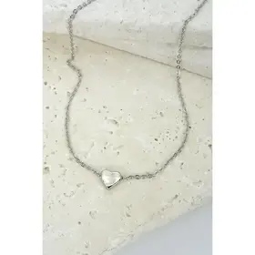 Classic Mini Heart Necklace, 16 in | 47N15737-HEART - Silver