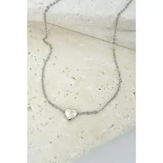 Classic Mini Heart Necklace, 16 in | 47N15737-HEART - Silver