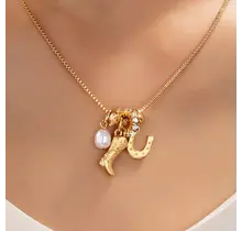 Western Cowboy Boot & Horseshoe Pearl Necklace | 80N93161