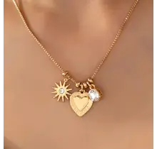 Celestial Heart & Starburst Pendant Necklace | 80N93135