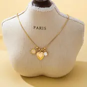 Celestial Heart & Starburst Pendant Necklace | 80N93135