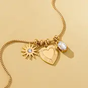 Celestial Heart & Starburst Pendant Necklace | 80N93135