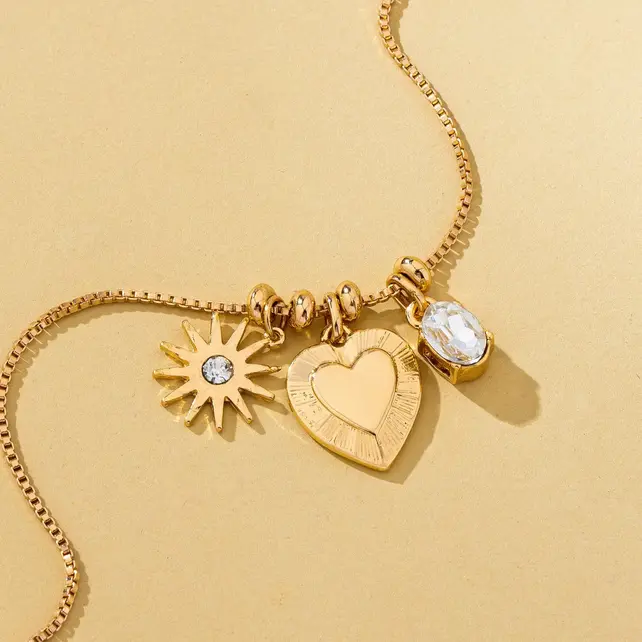 Celestial Heart & Starburst Pendant Necklace | 80N93135