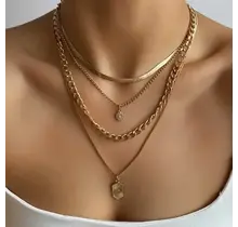 Gold Plated Double Charm Multi-Layer Necklace | 40NK9609