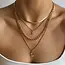Gold Plated Double Charm Multi-Layer Necklace | 40NK9609