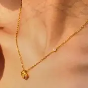 18K Gold Stainless Steel Flower Pendant Necklace | 40NK9545