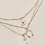 Trio Layer Horseshoe, Hat & Cross Charm Necklace | 80N436