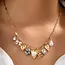 Gold-Plated Heart Bow & Pearl Dangle Charm Necklace | 80N92810