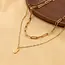18K Stainless Steel Layered Charm Necklace | 40NK9415