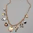 Gold Plated Heart Bow Pearl Flower Charm Necklace | 80N92312