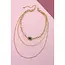 Triple Layer Rhinestone Choker Necklace, Gold | 25N482