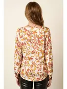 Milla Flower Print Satin V Neck Blouse