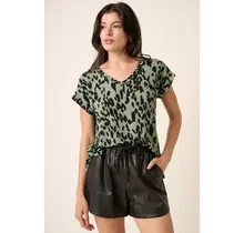 Meena Animal Top - Sage