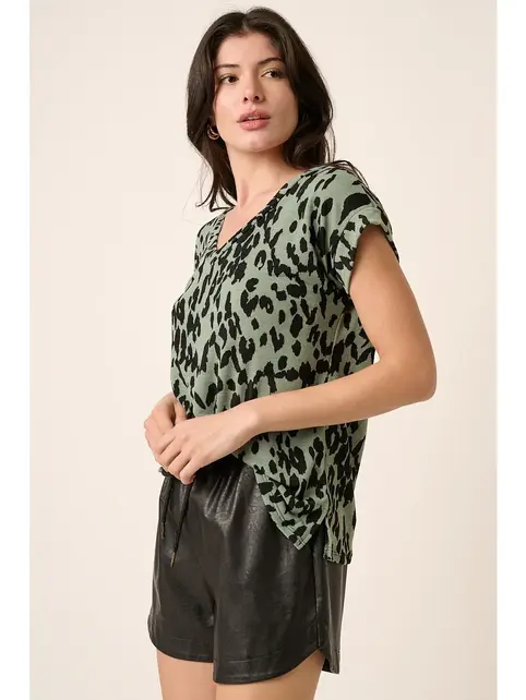 Meena Animal Top - Sage