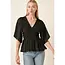 Mynella Peplum Blouse - Black