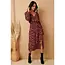 Meirra Flower Print Wrap Front - Wine