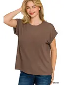 Slub Roll-Up Sleeve Sweater Top
