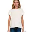 Slub Roll-Up Sleeve Sweater Top