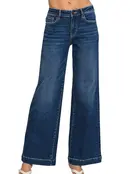 Zenana Dark Wash Wide Leg Denim Jean
