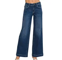 Zenana Dark Wash Wide Leg Denim Jean
