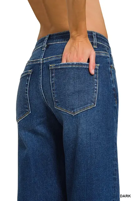 Zenana Dark Wash Wide Leg Denim Jean