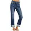 Zenana Cuffed Distressed Hem Denim Jean