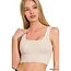 Washed Rib Square Neck Crop Tank Top