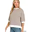 Zenny Striped Banded Bottom Top