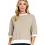 Zenny Striped Banded Bottom Top
