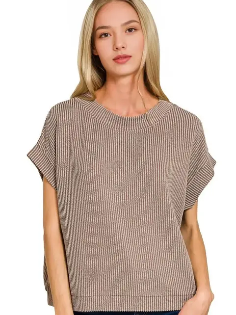 Zemma Corded Rib Knit Top