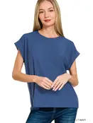 Jaleen Slub Cuffed Tee