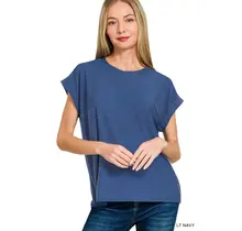 Jaleen Slub Cuffed Tee