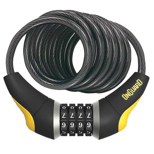 OnGuard, Doberman 8031, Coil cable with combination lock, 12mm x 185cm (12mm x 6')