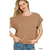 Zemma Corded Rib Knit Top