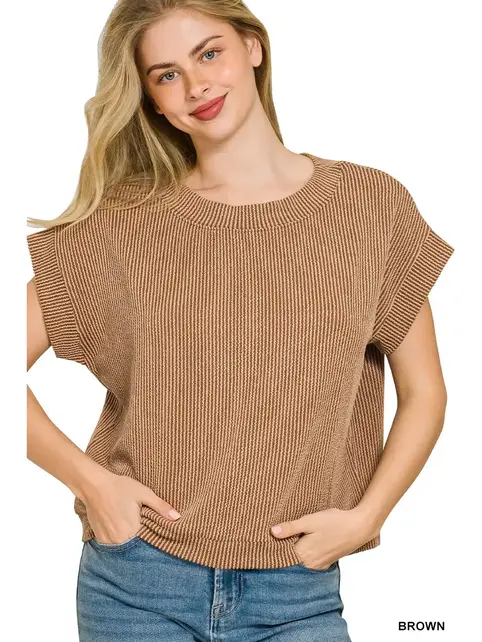Zemma Corded Rib Knit Top