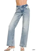 Zenana  Light Washed Straight Leg Denim Jean