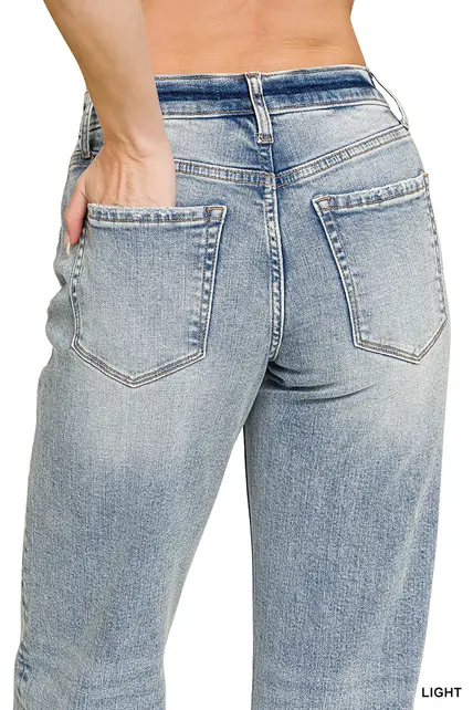 Zenana  Light Washed Straight Leg Denim Jean