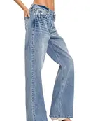 Zenana Medium Washed Straight Stretch Denim Jean