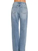 Zenana Medium Washed Straight Stretch Denim Jean