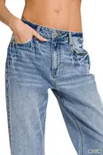 Zenana Medium Washed Straight Stretch Denim Jean
