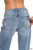 Zenana Medium Washed Straight Stretch Denim Jean