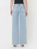 High Rise Trouser Fold Creased Wide Leg Jeans - Comet