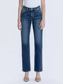 Victoria - High Rise Straight Jeans - Dark