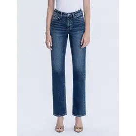 Victoria - High Rise Straight Jeans - Dark