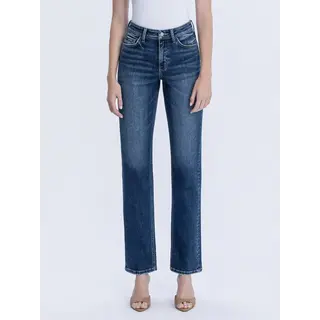 Victoria - High Rise Straight Jeans - Dark