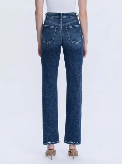 Victoria - High Rise Straight Jeans - Dark