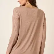 Mirrah Splash Dot Long Sleeve Top - Beige