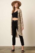 Animal Print Midi Cardigan - Sand